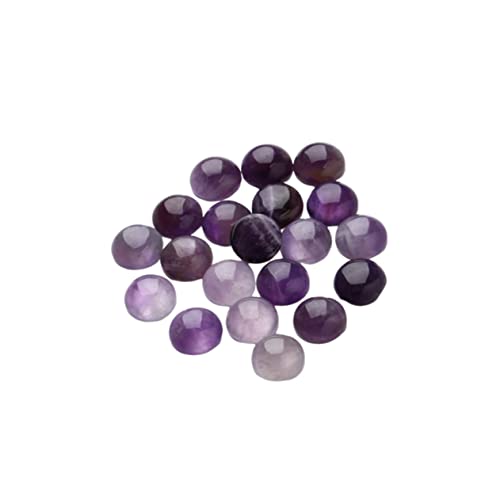 DOITOOL 20 Stück Edelsteinglas Lila Produkt Amethystperlen Zur Schmuckherstellung Schmuckherstellungsbedarf Lila Bastelstein Cabochon Flache Rückseite Amethyststeine von DOITOOL