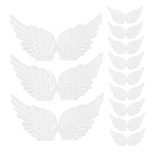 DOITOOL 20 Stück Engels Flügel Stoff Aufkleber Flügel Basteln Diy Dekorative Applikationen Dekorative Patches Diy -patches Für Jacken Bastelgewebeflügel Flicken Auf Kleidung Nähen Weiß von DOITOOL