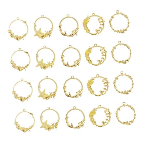 DOITOOL 20 Stück Epoxidharz Anhänger Hohlrahmen für Diy Schmuck Robuste Metallrahmen für Armbänder Ohrringe für Resin Bastelprojekte von DOITOOL