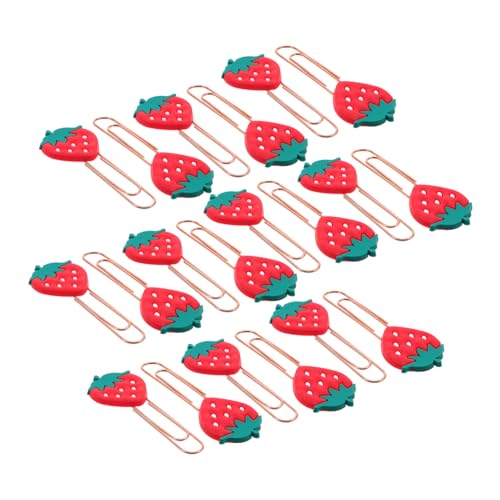 DOITOOL 20 Stück Erdbeer -lesezeichen Geformt Büroklammern Gefärbt Schreibtisch Dekorativ Verschiedene Büroklammern Dokumentpapierclips Farbige Büroklammern Rot Weiches Gummi DOITOOL 20 Stück Erdbeer -lesezeichen Geformt Büroklammern Gefärbt Schreibtisch Dekorativ Verschiedene Büroklammern Dokumentpapierclips Farbige Büroklammern Rot Weiches Gummi von DOITOOL