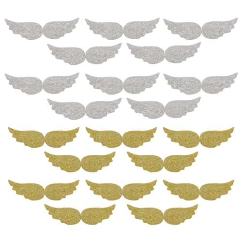 DOITOOL 20 Stück Flicken für Kleidung Flügel appliziert Flecken Kleidungsstück Patch Flügelapplikation Kleidungs-Patches DIY-Kleidung kreativer Stoffaufnäher Kleidungsflicken Strasssteine von DOITOOL