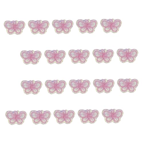 DOITOOL 20 Stück Fluoreszierende Schmetterlings Bügelflicken Diy Aufnäher für Kleidung Jeans Taschen und Mehr Farbbrillante Reparatur und Dekorationspatches von DOITOOL