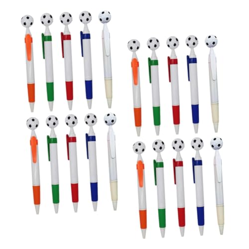 DOITOOL 20 Stück Fußball Kugelschreiber Bunte Druckkugelschreiber für Schule und Partys Praktische Schreibwaren mit Rutschfestem Griff und Spitze für Studenten und Klassenzimmer von DOITOOL