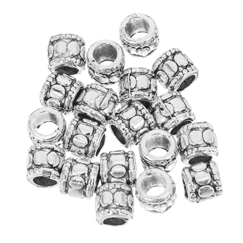DOITOOL 20 Stück Große Loch Spacer Perlen Legierung für DIY Armbänder und Vielseitige Bastelperlen für Schmuckherstellung Langlebige Metallperlen im Vintage Stil von DOITOOL