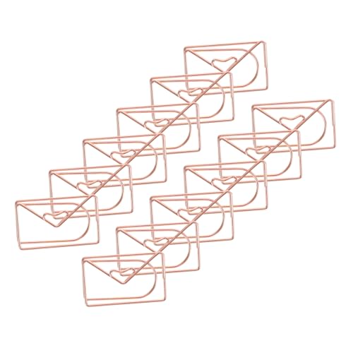 DOITOOL 20 Stück Großes Teiliges Roségold Metall Büroklammern Umschlagform Kreative und Foto Clips für Büro Schule und Zuhause Stabil und Langlebig von DOITOOL