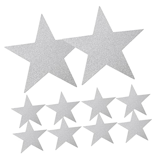 DOITOOL 20 Stück Handscherenschnitt mit fünfzackigem Stern Papier geschnitten Malenpapier Staffelei-Pad Decoupage-Papier Dekorationen aus Papierausschnitten bunte ausschnitte Silver von DOITOOL