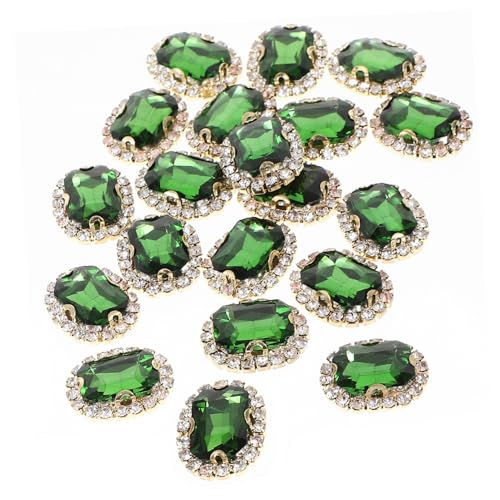 DOITOOL 20 Stück Handyhülle selbst dekorieren dekorativer Strass bastelt Strasssteine Kleidungsmaterialien Accessoires annähen kleidung nähen strass Strassdekore Glas Green von DOITOOL