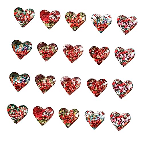 DOITOOL 20 Stück Herzförmige Patches Schmuck Zubehör Dekoration Gemischte Farben für Diy Schmuckprojekte Armbänder Ohrringe und Mehr von DOITOOL