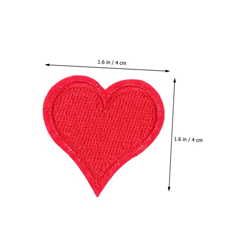 DOITOOL 20 Stück Herzförmige Stickerei Patches zum Aufnähen und Aufbügeln Rote Applikationen mit Dickem Weich und Strapazierfähig für Kleidung Taschen DIY Dekoration von DOITOOL