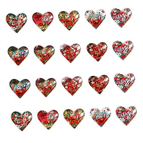 DOITOOL 20 Stück Herzform Cartoon Liebesmuster Glaskabochons Schmuck Patch Dekoration Gemischter Stil DOITOOL 20 Stück Herzform Cartoon Liebesmuster Glaskabochons Schmuck Patch Dekoration Gemischter Stil von DOITOOL