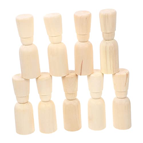 DOITOOL 20 Stück Holzhandwerk Bausätze Anbindung Malerei unbemalt Puppe holzspielzeug kindergeburtstags mitgebsel holzfiguren menschen Graffiti- aus Holz blanker Holzpflock von DOITOOL