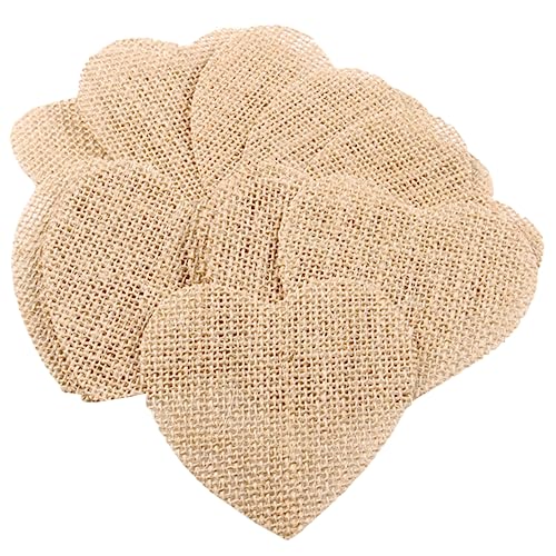 DOITOOL 20 Stück Jute Stücke Ornamente Weihnachten unfertige Sackleinen-Herzscheiben Party weihnachtsdeko weihnachtsschmuck Sackleinen-Stoffausschnitte Weihnachtshandwerk betäuben von DOITOOL
