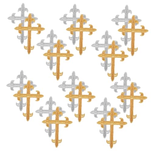DOITOOL 20 Stück Kreuz Bestickte Bügel-patches Waschbeständig und Langlebig für Baumwolle Leinen Denim Kreative DIY Kleidung Verzierung für Jacken Rucksäcke Jeans und Mehr von DOITOOL