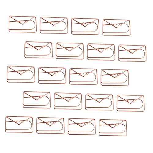 DOITOOL 20 Stück Liebe Umschlag dekorative Briefumschlag-Büroklammern scrapbbok office organizer bürozubehör Entzückende Briefumschlag-Büroklammern Entzückende Büroklammern Eisen Rose Gold von DOITOOL