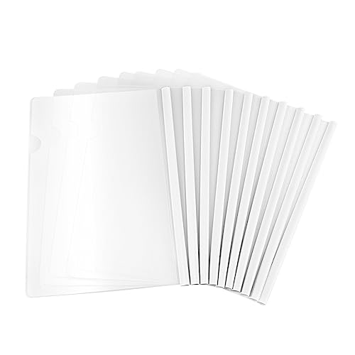 DOITOOL 20 Stück Mappe aktenkoffer aktentaschen Organisationsordner plastikordner bürozubehör Berichtsordner Dateien Organizer Klare Berichtsumschläge Klare Frontberichtsabdeckungen Weiß von DOITOOL