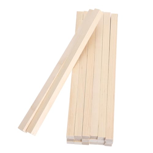 DOITOOL 20 Stück Massives Holzstab Farbmischstäbe Holzdübel zum Basteln Vierkantdübelstangen aus Lindenholz quadratische Holzdübel Holzstreifen Farbrührstäbchen Lindenholzstäbe Beige von DOITOOL