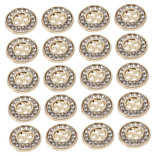 DOITOOL 20 Stück Metallische Hemdjacke Tasten Hemden Form Mode Kleidung Verzierungsknöpfe Klein Nähen Dame Kristallknöpfe Metallknöpfe Ausgefallene Knöpfe Luxusknöpfe Golden Strasssteine von DOITOOL