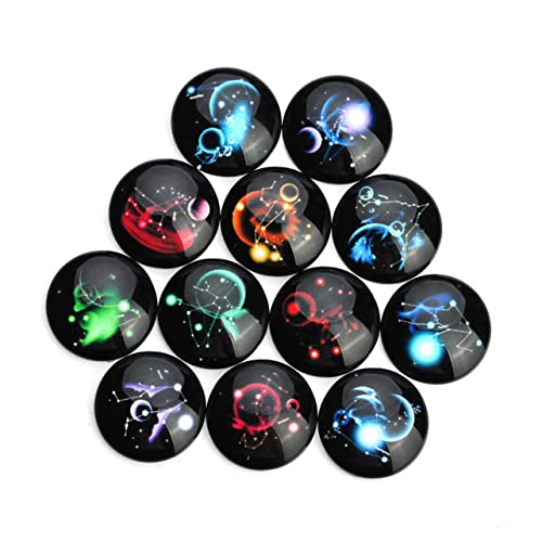 DOITOOL 20 Stück Mixed Color Glaskuppel Cabochons mit Sternenmuster Diy Schmuckherstellung Zubehör für Ohrringe Armbänder und Kreative Bastelprojekte von DOITOOL