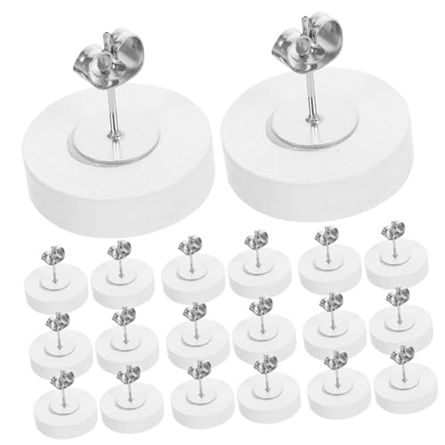DOITOOL 20 Stück Ohrstecker-rohlinge Holz: 12 Mm Cabochon-fassungen, Runde Ohrringpfosten Holz, Stopper, Diy-basis, lünettenrohling Für Schmuckherstellung, Handwerk, von DOITOOL