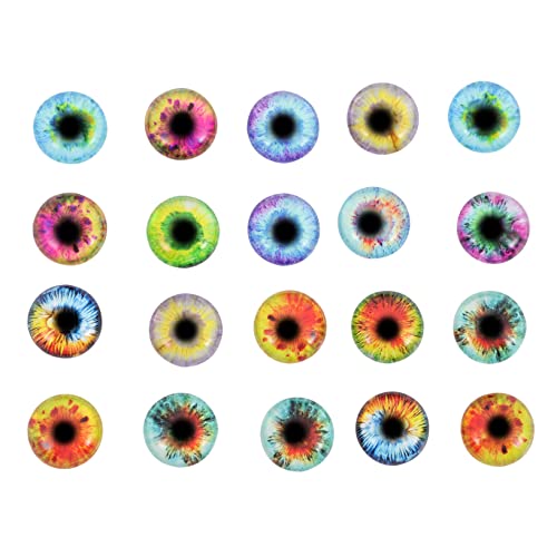 DOITOOL 20 Stück Patches Diy Schmuckherstellung Rund Patches Cabochons Zubehör für Ketten Ohrringe Ringe und Mehr Gemischte Designs von DOITOOL