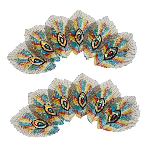 DOITOOL 20 Stück Pfau-Stickerei-Patch süße Applikationen zum Aufnähen Aufnäher für Kleidung Stoffflecken Fabric Pailletten Patch Flicken aufnähen traditionelle Stickapplikation Stickgarn von DOITOOL