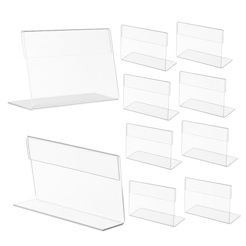 DOITOOL 20 Stück Preisschild aus Acryl Inhaber groß steht Essen Etikett Zeichenhalter Schilderhalter aus Acryl Displayständer aus Acryl Acrylname -Tag kleiner Schildhalter Transparent von DOITOOL