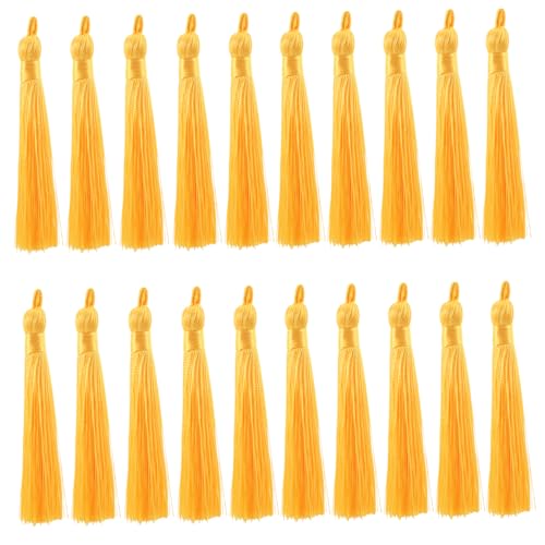 DOITOOL 20 Stück Quaste Schmuckanhänger Dangle Ohrringe Quasten Zum Basteln Etiketten Seidig Schlüsselbund Ohrring-anhänger Herstellung Hängender Quastenanhänger Yellow DOITOOL 20 Stück Quaste Schmuckanhänger Dangle Ohrringe Quasten Zum Basteln Etiketten Seidig Schlüsselbund Ohrring-anhänger Herstellung Hängender Quastenanhänger Yellow von DOITOOL