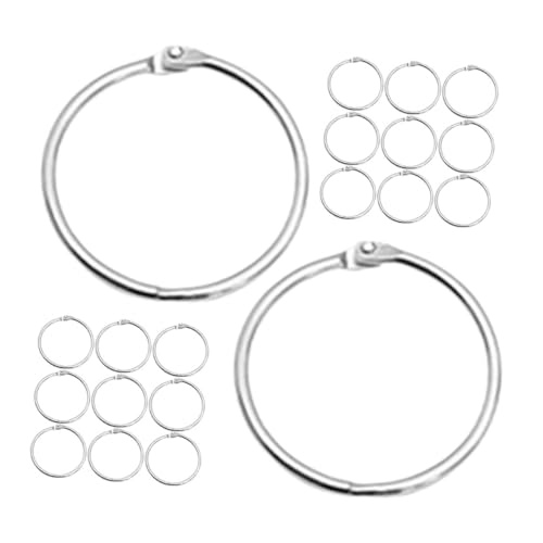 DOITOOL 20 Stück Ringring -Eisenschnalle Stichworte Album Form Bürobuch klingelt lose Ringbuch Sprungverbinder öffnen Ringe für Karteikarten Schlüsselringe kleine Binderinge Metall Silber von DOITOOL