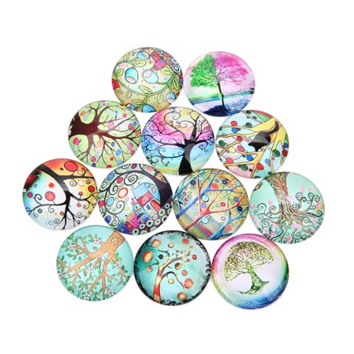 DOITOOL 20 Stück Runde Glas Cabochons Gems Glasaufkleber DIY Schmuckmaterial Patches Bunte Baum Muster Glassteine für Bastelarbeiten und Schmuckherstellung DOITOOL 20 Stück Runde Glas Cabochons Gems Glasaufkleber DIY Schmuckmaterial Patches Bunte Baum Muster Glassteine für Bastelarbeiten und Schmuckherstellung von DOITOOL
