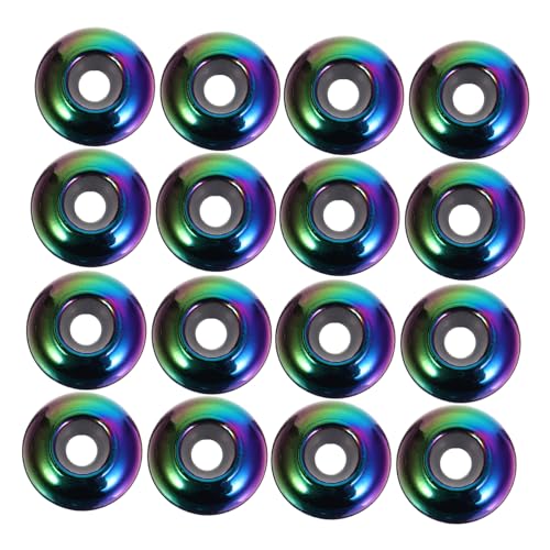 DOITOOL 20 Stück Runde Glatte Metallperlen mit Gummiring für Diy Armband Halskette und Schmuckherstellung Regenbogenfarben von DOITOOL