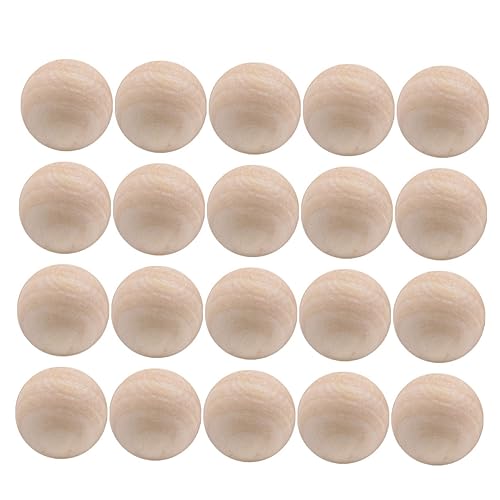 DOITOOL 20 Stück Runde Holzkugeln ohne Bohrung Lotus Holzperlen für Diy Malen Schnitzen und Bastelarbeiten Natürliche Handwerksmaterialien für Schmuck und Dekoration von DOITOOL