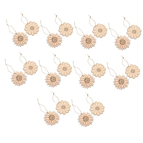 DOITOOL 20 Stück Sonnenblumenscheiben Aus Holz Sonnenblumen-handwerk Groß Sonnenblumenausschnitte Mit Sonnenblumen Basteln Selber Machen Sonnenblumendekor Gedrückt Fälschung Für Hölzern von DOITOOL