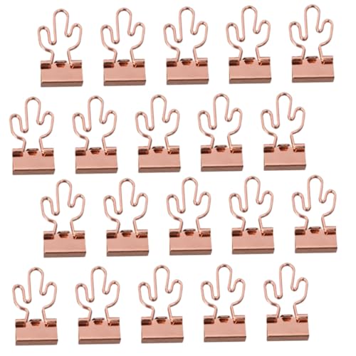 DOITOOL 20 Stück Stabile Metall clips Rosen gold Cactus Praktische Büroklammern für Akten Dokumenten Papierorganisation Langlebig Dekorativ Vielseitig für Büro Schule Zuhause von DOITOOL