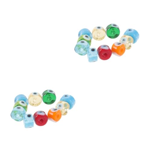 DOITOOL 20 Stück Teiliges Auge Glasperlen Flach Rund DIY Schmuckherstellung Armband Anhänger Bunte Handarbeitsperlen für Halsketten Bastelzubehör von DOITOOL