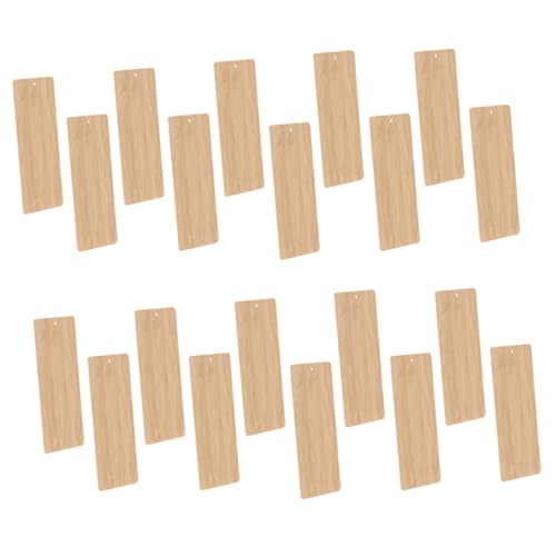 DOITOOL 20 Stück Teiliges Bambus lesezeichen DIY Blanko Buchzeichen für Basteln Personalisierte Anhänger für Schüler Lehrer Geschenk und Dekoration von DOITOOL