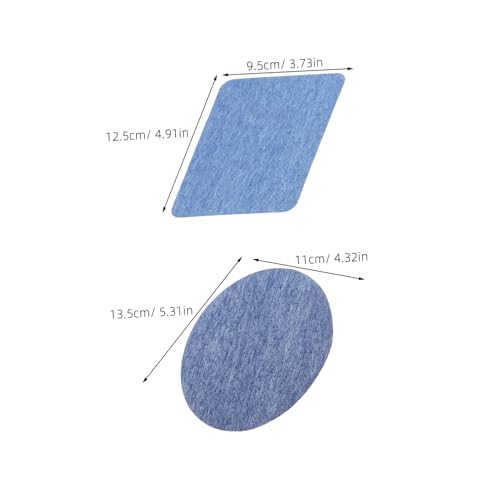 DOITOOL 20 Stück Teiliges Denim Bügelflicken aus Robustem Jeansstoff mit Starker Klebeschicht Zuschneidbare Applikationen in Rechteck Ovalformen Bestickte Patches für Kleidung Reparatur von DOITOOL