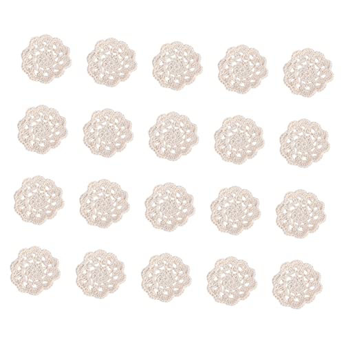 DOITOOL 20 Stück Teiliges Gehäkelte Baumwollblumen Applikationen Kleine Handgefertigte Häkelspitzen für DIY nähprojekte Strapazierfähige Dekoration für Kleidung Taschen und Bastelarbeiten von DOITOOL