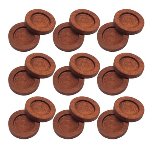 DOITOOL 20 Stück Teiliges Runde Holz Ohrstecker Basis für DIY Schmuckherstellung Cabochon Fassung Rote Kaffee Farbe mit Edelstahl Ohrstecker Geeignet für Handgemachte Accessoires und von DOITOOL