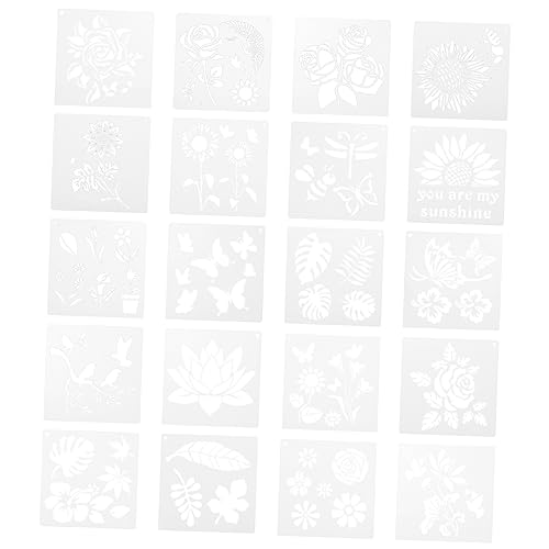 DOITOOL 20 Stück Teiliges Schablonen Pflanzen Blumen Vögel Diy Malvorlagen Wiederverwendbar Leichtes Pet Material für Wand Möbel Textil Dekoration und Zeichnen für Erwachsene von DOITOOL