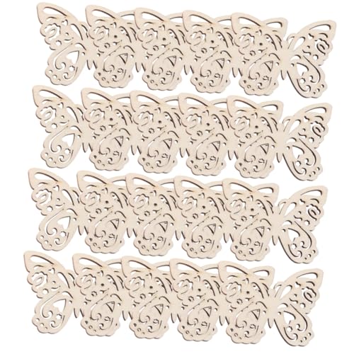 DOITOOL 20 Stück Teiliges Schmetterling form DIY Basteln Holzfiguren für Malen Graffiti Chips Kreative Holzdekoration zum Bemalen und Gestalten von DOITOOL