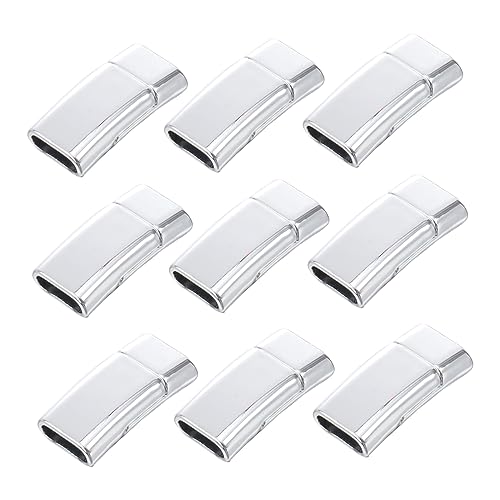 DOITOOL 20 Stück Teiliges Silbernes Magnetverschluss für Armbandverbinder Leichte DIY Schmuckzubehör Starker Halt Passend für Leder und Kordelarmbänder Einfach zu Befestigen für von DOITOOL