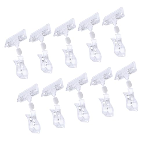 DOITOOL 20 Stück Teiliges Transparenter Drehbarer Preisschildhalter für Supermarkt und Ladenauslage Flexibler Werbeclip zur Präsentation von Preisschildern Namenskarten und von DOITOOL