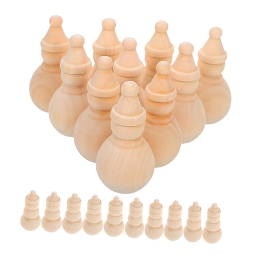 DOITOOL 20 Stück Teiliges Unbemalter Holz Schneemänner Blanke DIY Holzfiguren Kreative Weihnachtsdekoration für Robustes Material für Malen und Basteln im Kindergarten von DOITOOL
