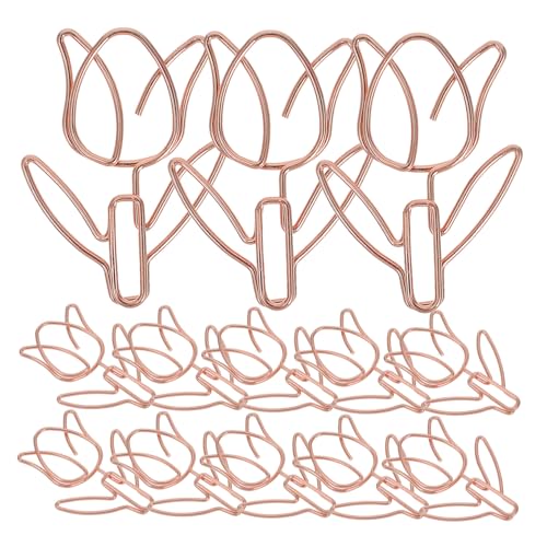 DOITOOL 20 Stück Tulpen Büroklammern aus Metall Roségold Stilvolle und Sichere Paperclips für Büro Schule Dokumentenorganisation Lesezeichen und Dekorative Akzente DOITOOL 20 Stück Tulpen Büroklammern aus Metall Roségold Stilvolle und Sichere Paperclips für Büro Schule Dokumentenorganisation Lesezeichen und Dekorative Akzente von DOITOOL
