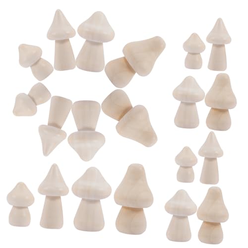 DOITOOL 20 Stück Unbehandelte Holzpilze Mini Holzfiguren zum Bemalen für Diy Bastelprojekte für Kreativität und Farbenspiele DOITOOL 20 Stück Unbehandelte Holzpilze Mini Holzfiguren zum Bemalen für Diy Bastelprojekte für Kreativität und Farbenspiele von DOITOOL