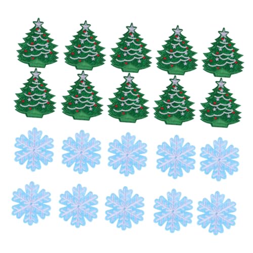 DOITOOL 20 Stück Weihnachts Patch Aufkleber Weihnachts Patches Applikation Aufnäher Weihnachtsapplikation Party Dekorationen Zum Aufnähen Baumstickerei Patch Verzierungen von DOITOOL
