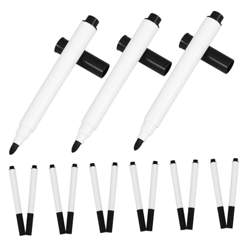DOITOOL 20 Stück Whiteboard-Stift Whiteboard-Planerstifte trocken abwischbarer Kreidemarker Acrylfarben-Marker Flüssige, trocken abwischbare Marker Stofffarbenstifte Plastik Schwarz von DOITOOL