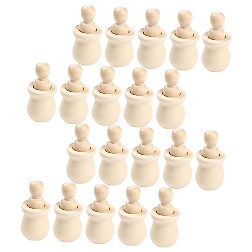 DOITOOL 20 Stück hölzerner Mann bastelset basteln für bastelmaterial für bastelzeug für holzfiguren DIY leere Holzpflockpuppen Bastelbedarf für von DOITOOL
