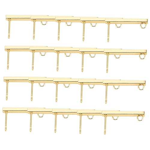 DOITOOL 20 Stück quadratische Ohrringe Ergebnisse Ohrstecker Hoop -Ohrring Ohrring mit Öse Ohrringe für die Schmuckherstellung Ohrring-Hardware Rostfreier Stahl Golden von DOITOOL
