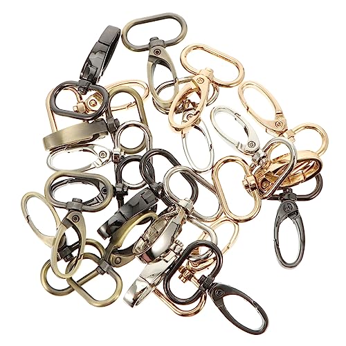 DOITOOL 20 Stücke Handtasche Schnalle Crimp Clip Schlüssel Klaue Haken Snap D Ringe Für Geldbörse Swivel Gold Tote Tasche Geldbörsen Karabiner Verschluss Legierung von DOITOOL